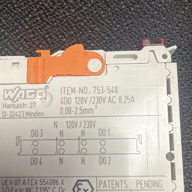 Модуль ввода-вывода WAGO 753-540 PLC Output Module 4DO 120V/230V AC 0.25A MPN