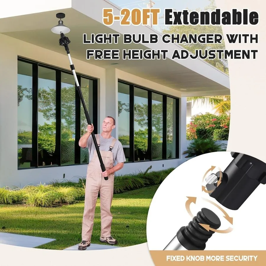 Вакуумная присоска Buyplus 26FT Light Bulb Changer 5-20FT Telescopic Pole Basket