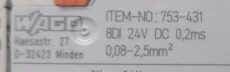 Модуль ввода-вывода Wago 753-431 8CH Digital Input I/O Module 24VDC CAGE CLAMP D