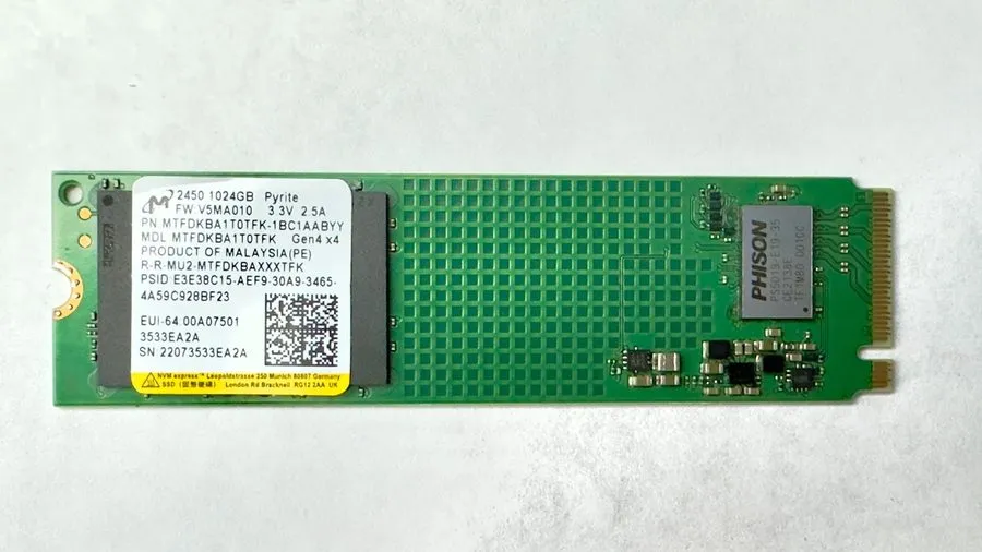 SSD-накопитель Micron 2280mm 2450 1TB M.2 NVMe Gen 4.0 x 4 SSD MTFDKBA1T0TFK
