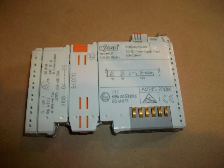 Модуль WAGO 750-601 I/O System 750 Supply Module w/ Fuse 24V DC 6.3A DIN Rail
