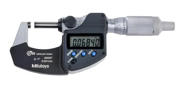 Микрометр 0-1" COOLANT PROOF DIGITAL MICROMETER .0005" RATCHET THIMBLE MITUTOYO 