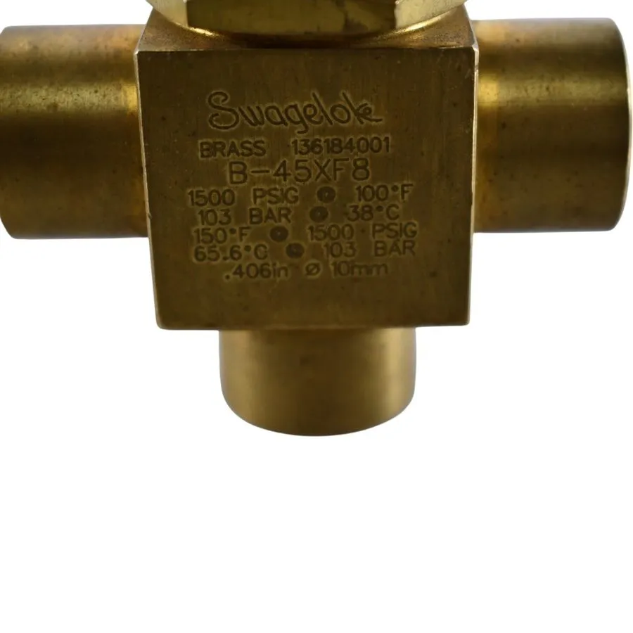 Клапан Swagelok B-45XF8 Brass 1-Piece 40 Series 3-Way Ball Valve FNSP