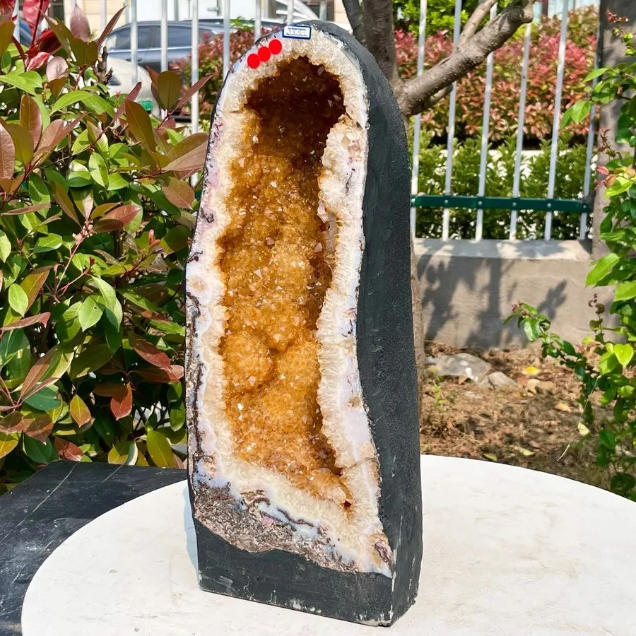 Лабораторный прибор 51.7LB TOP Natural citrine geode quartz cluster crystal cath — фото лота 2