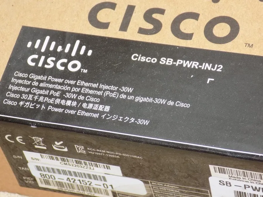 Блок питания CISCO GIGABIT POWER OVER ETHERNET INJECTOR 30W SB-PWR-INJ2 802.3at 