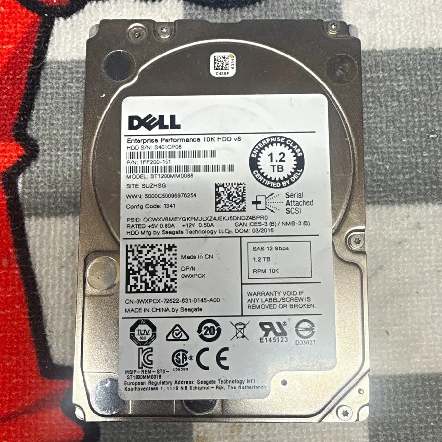 Жёсткий диск Dell WXPCX 0WXPCX ST1200MM0088 1.2TB 10K SAS 12GB/s 2.5 in HDD Hard
