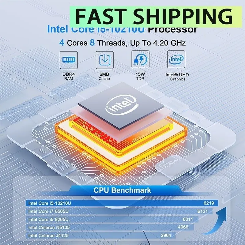 Промышленный компьютер H4-T-i5-10210U 10th Gen Fanless PC Industrial /Embedded C — фото лота 1