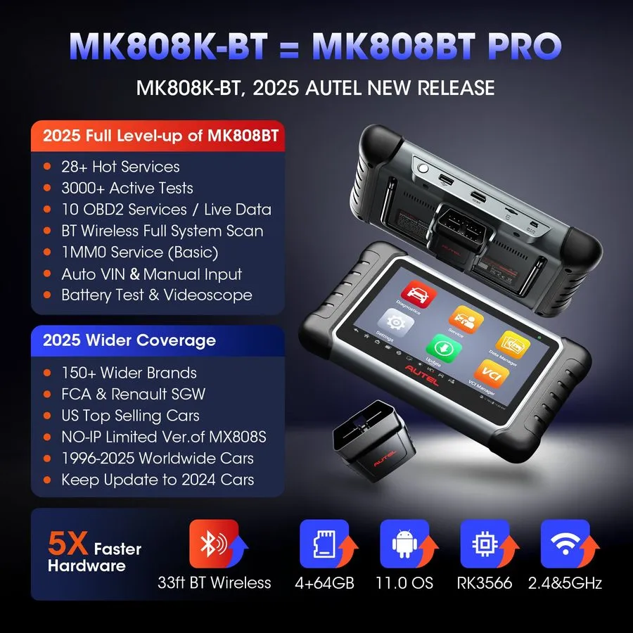 Диагностический сканер 2026 Autel MaxiCOM MK808Z-BT Bidirectional Diagnostic Sca — фото лота 1