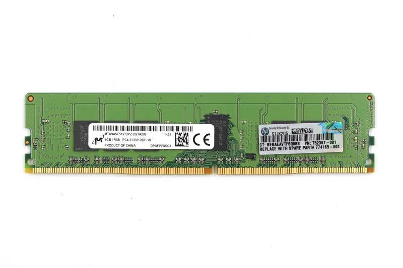 Модуль памяти Micron 4GB 1RX8 PC4-2133P-RDP-10 ECC REG RAM P/N: MTA9ASF51272PZ-2 — фото лота 1