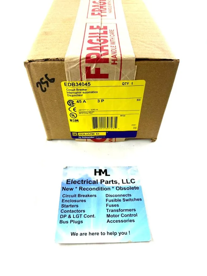 Автоматический выключатель SQUARE D EDB34045 EDB 3 POLE 45 AMP 480v CIRCUIT BREA