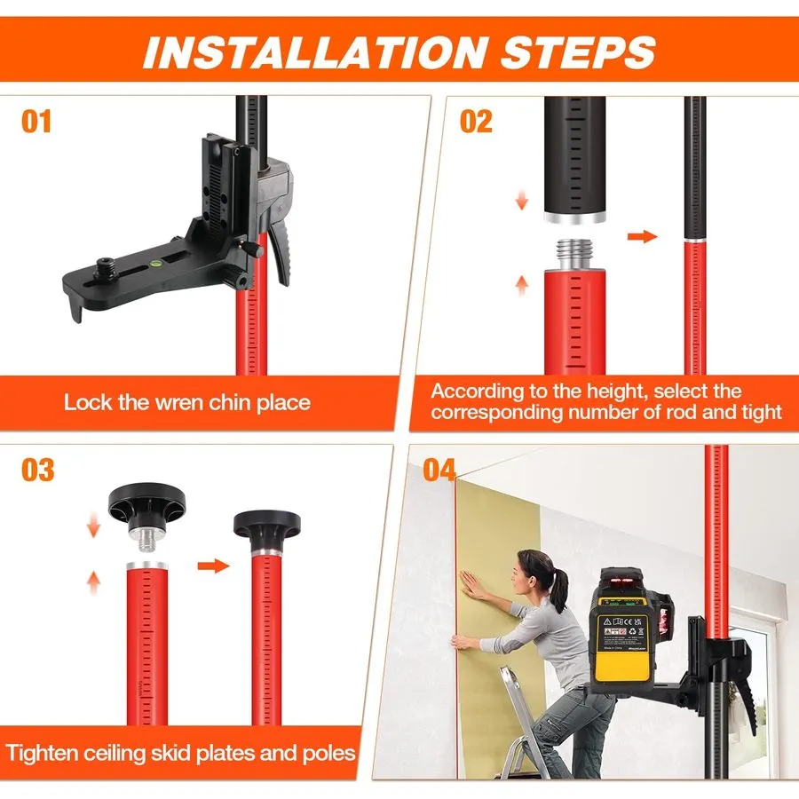 Нивелир Laser Level Pole with Tripod,12Ft./3.7M Telescoping Pole Laser Level Tri — фото лота 2