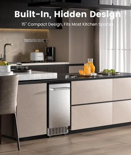 Льдогенератор 80lbs/24h Commercial Undercounter Ice Maker Built-in Ice Cube Mach — фото лота 2