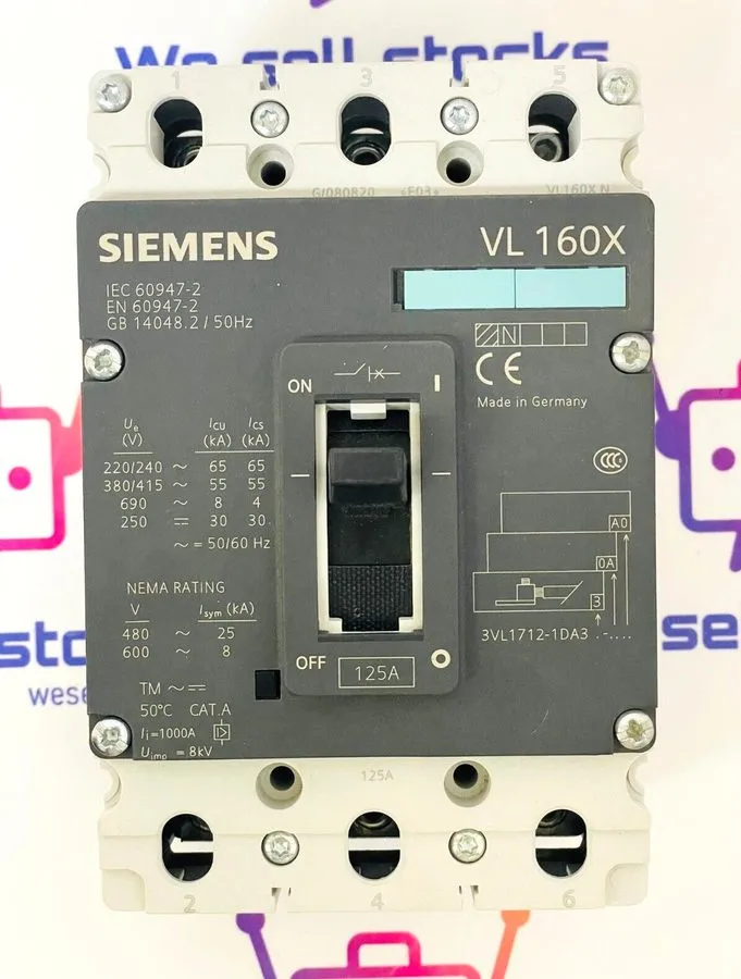 Автоматический выключатель SIEMENS 3VL1712-1DA33-0AA0 Circuit Breaker 125A