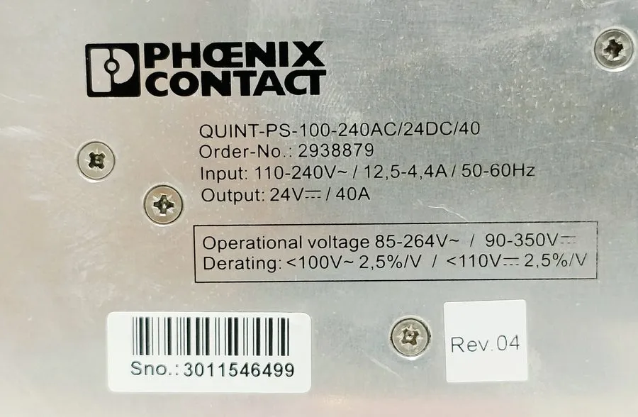 Блок питания Phoenix Contact QUINT-PS-100-240AC/24DC/40 Power Supply Unit — фото лота 2