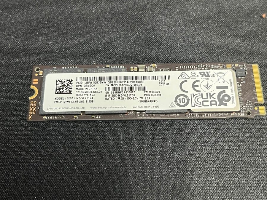 SSD-накопитель Samsung PM9A1 512GB M.2 2280 NVMe SSD MZVL2512HCJQ-00BD1 MZ-VL251 — фото лота 1