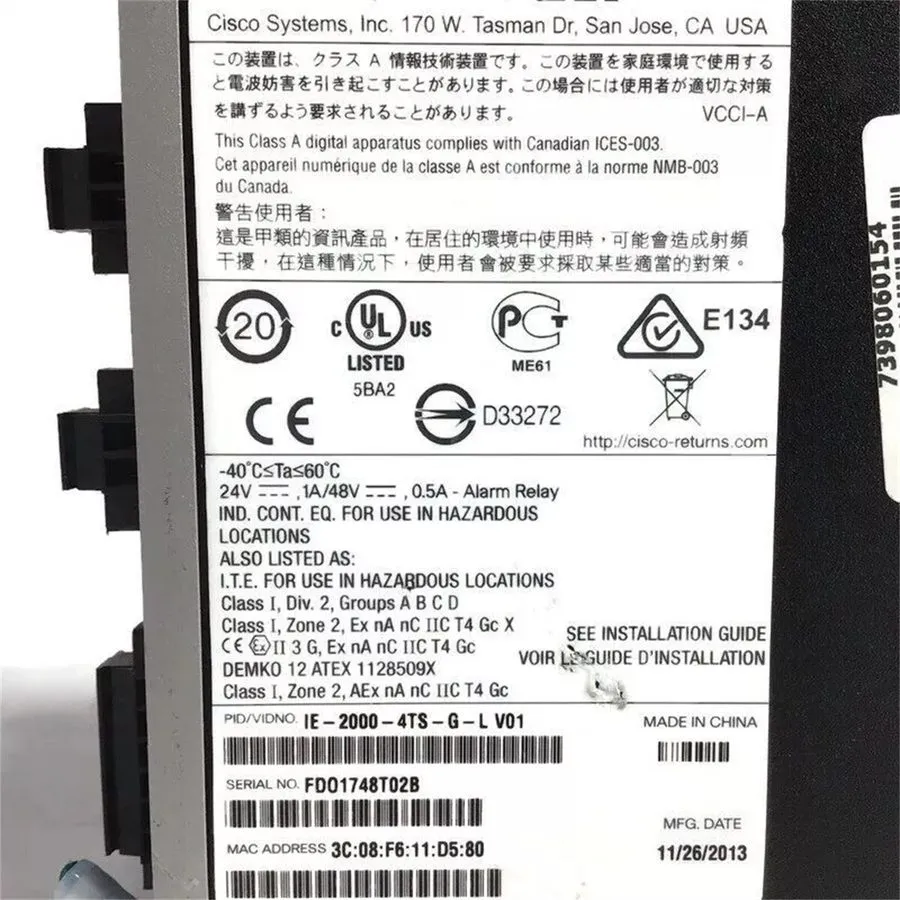 Коммутатор Cisco IE-2000-4TS-G-L V01 Industrial Ethernet Switch 2x Gigabit SFP 1
