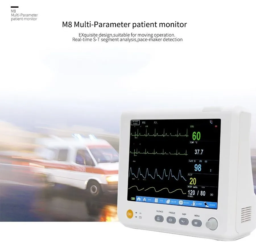 Монитор пациента 10" Screen Ultrathin Patient Monitor Portable 6-parameter Vital