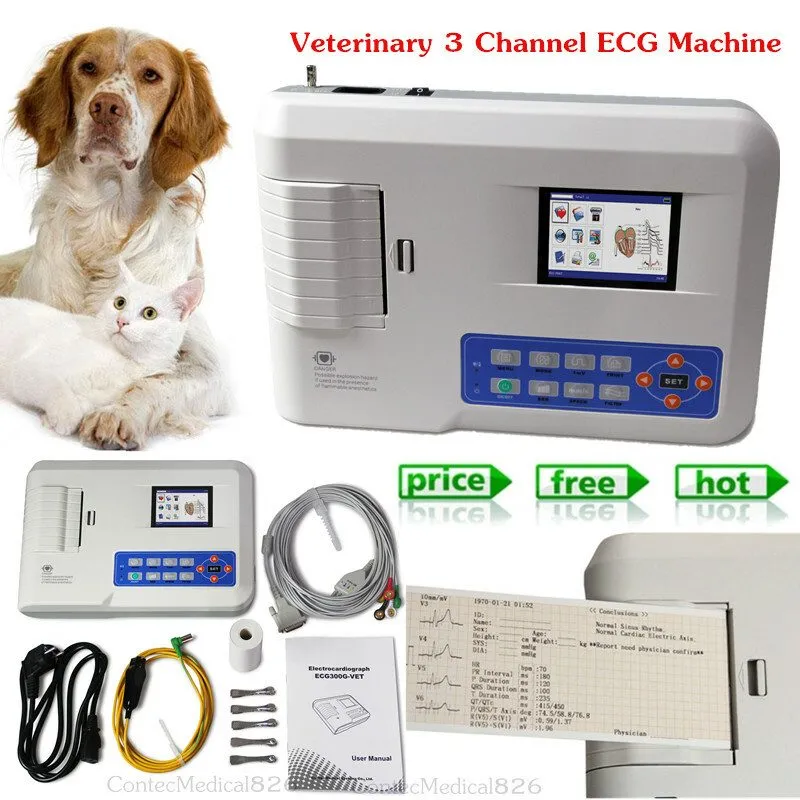 Электрокардиограф Veterinary 3 Channel 7Leads ECG/EKG Monitor Electrocardiograph
