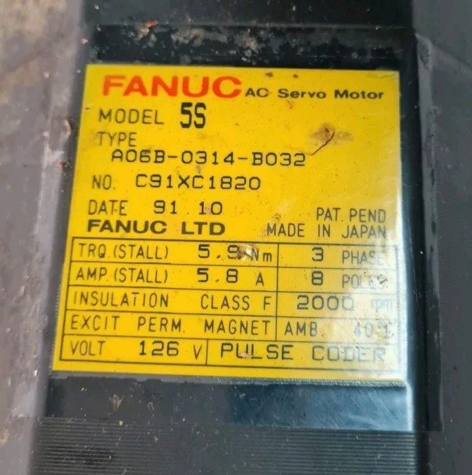 Серводвигатель Fanuc AC Servo Motor Model 5S Type: A06B-0314-B032