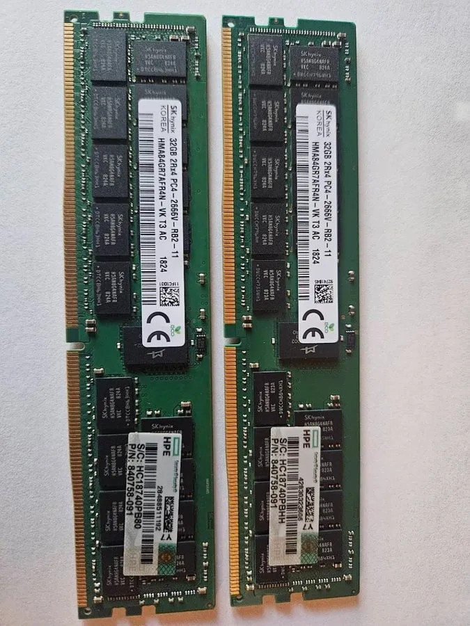 Модуль памяти HPE 128GB 4x32GB DDR4-2666 ECC RDIMM 840758-091 SK hynix HMA84GR7A