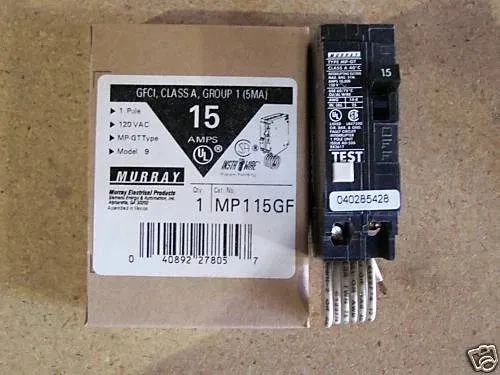 Электрооборудование MP115GF Murray MP 1 Pole 15Amp 120Volt Plug-In w/ GROUND FAU — фото лота 1