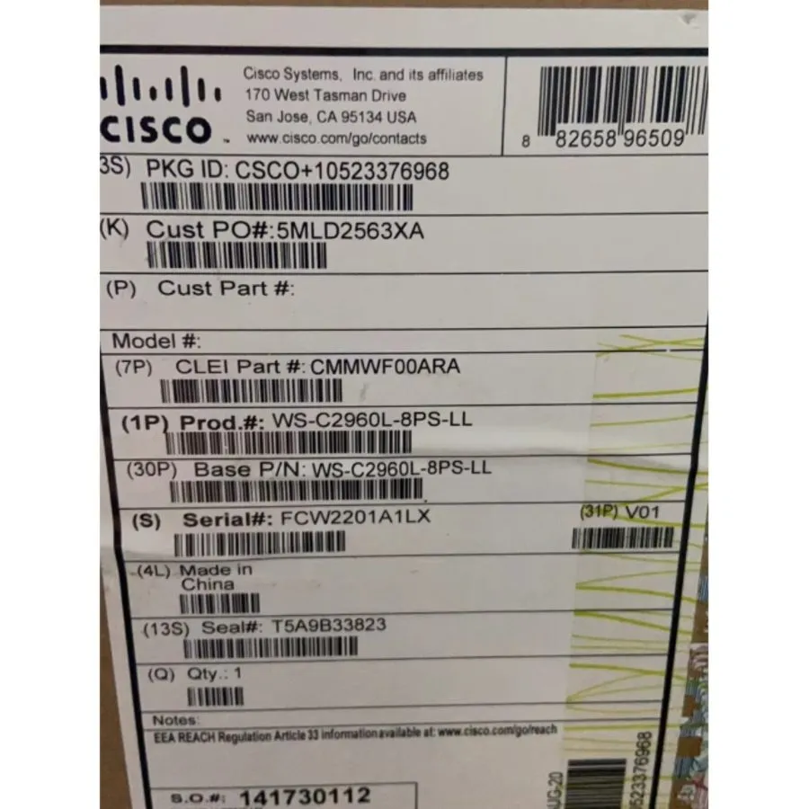 Коммутатор Cisco WS-C2960L-8PS-LL Switch