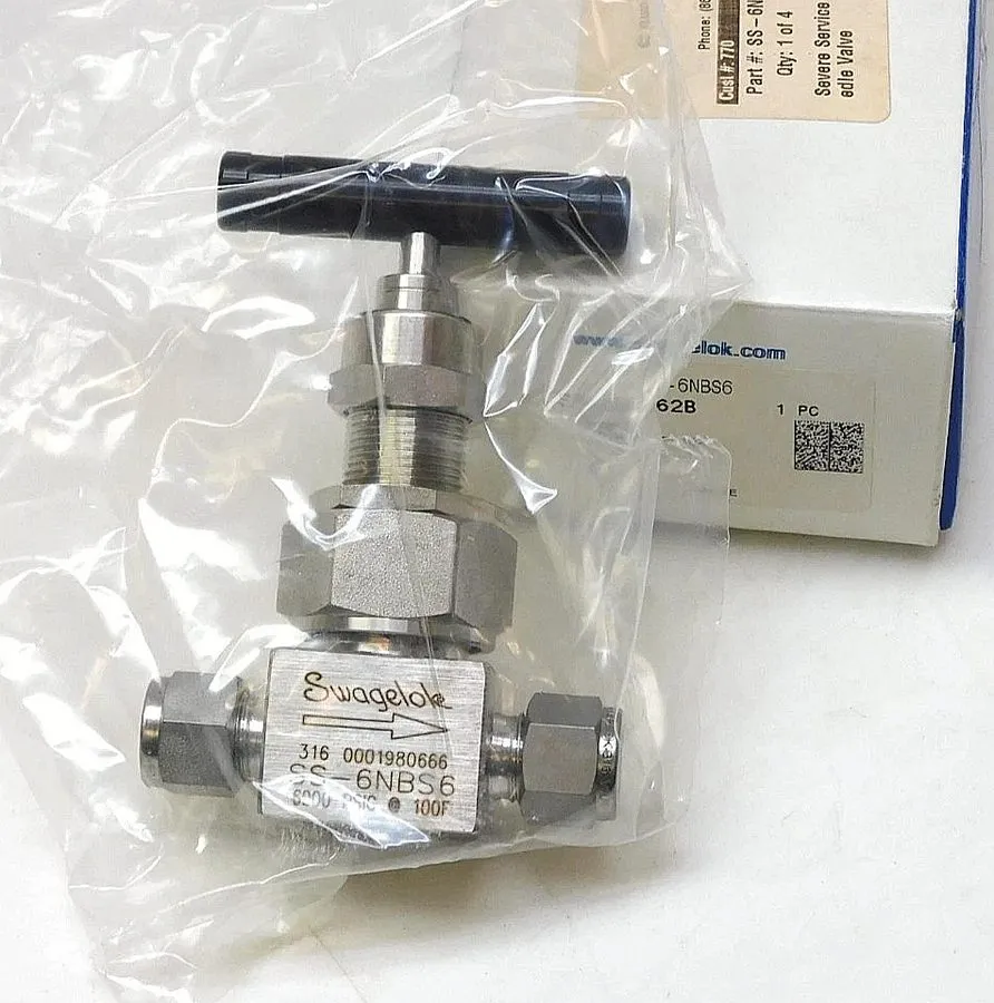 Клапан Swagelok SS-6NBS6 Manual Stainless Needle Valve 6000psi 3/8in Tube