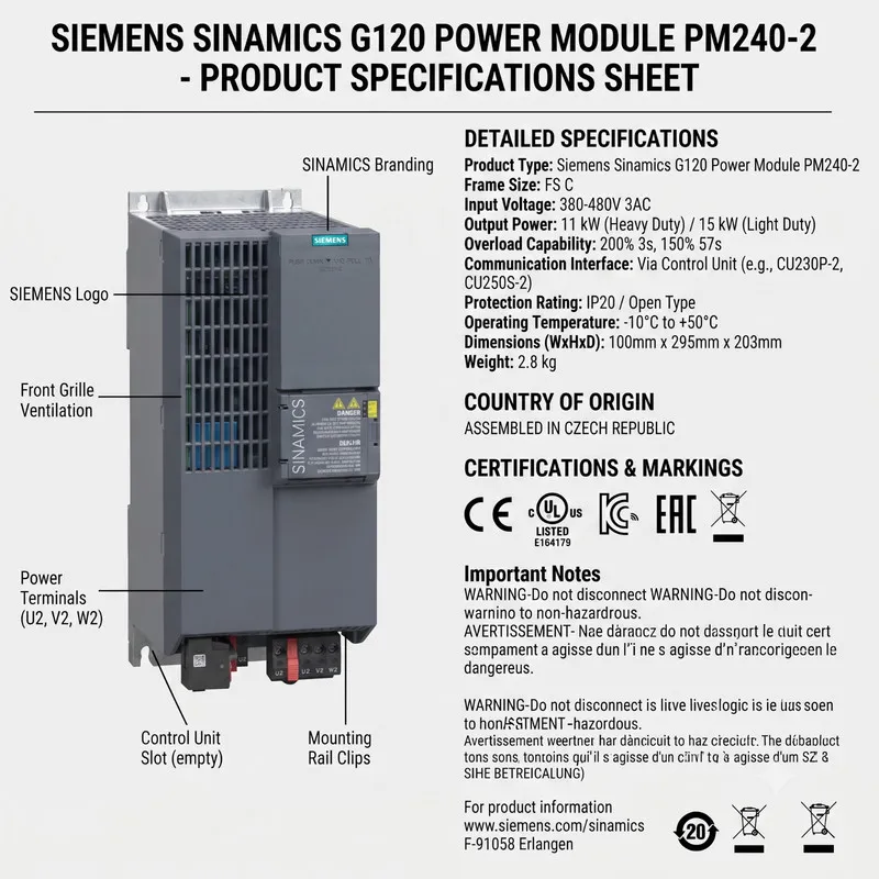 Частотный преобразователь 6SL3210-1KE23-2AB1 SIEMENS SINAMICS G120C Rated Power