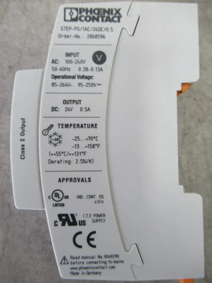 Блок питания Phoenix Contact 2868596 Power Supply Din Rail In:100-240VAC Out: 24