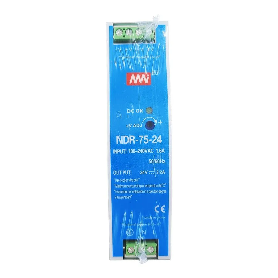 Блок питания Mean Well NDR-75-24 75W 24V 3.2A DIN Rail Power Supply 100-240VAC
