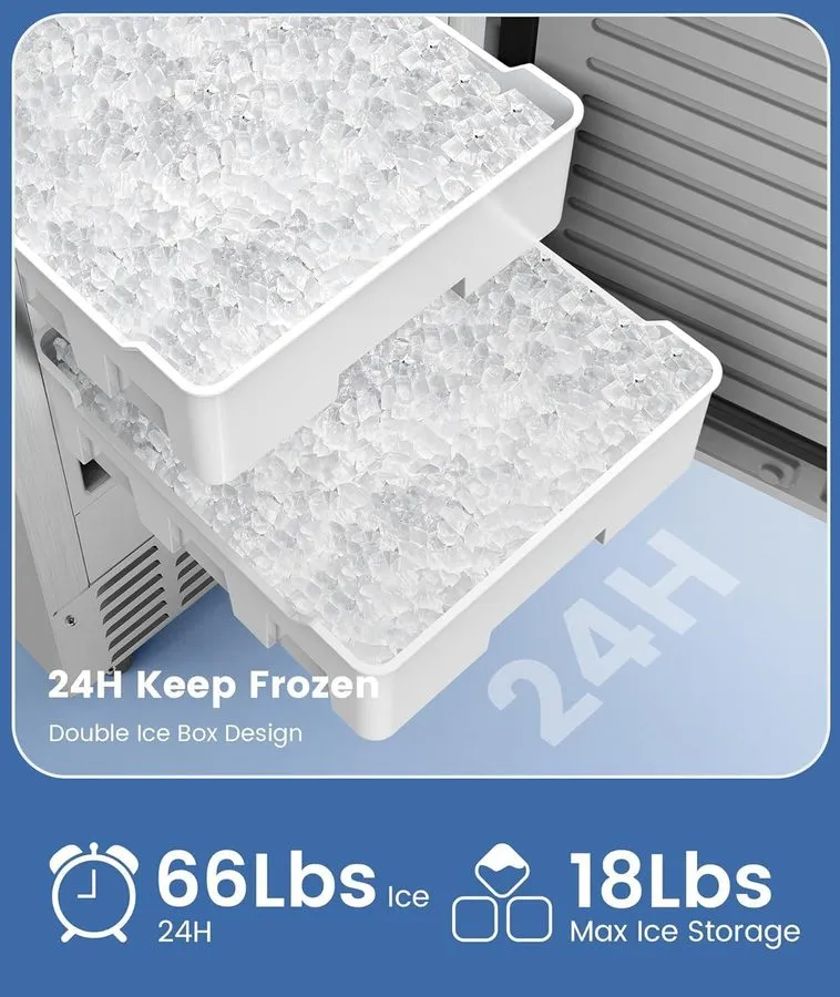Льдогенератор Nugget Ice Machine Commercial Undercounter Ice Maker 66Lbs/Day, Bu — фото лота 1