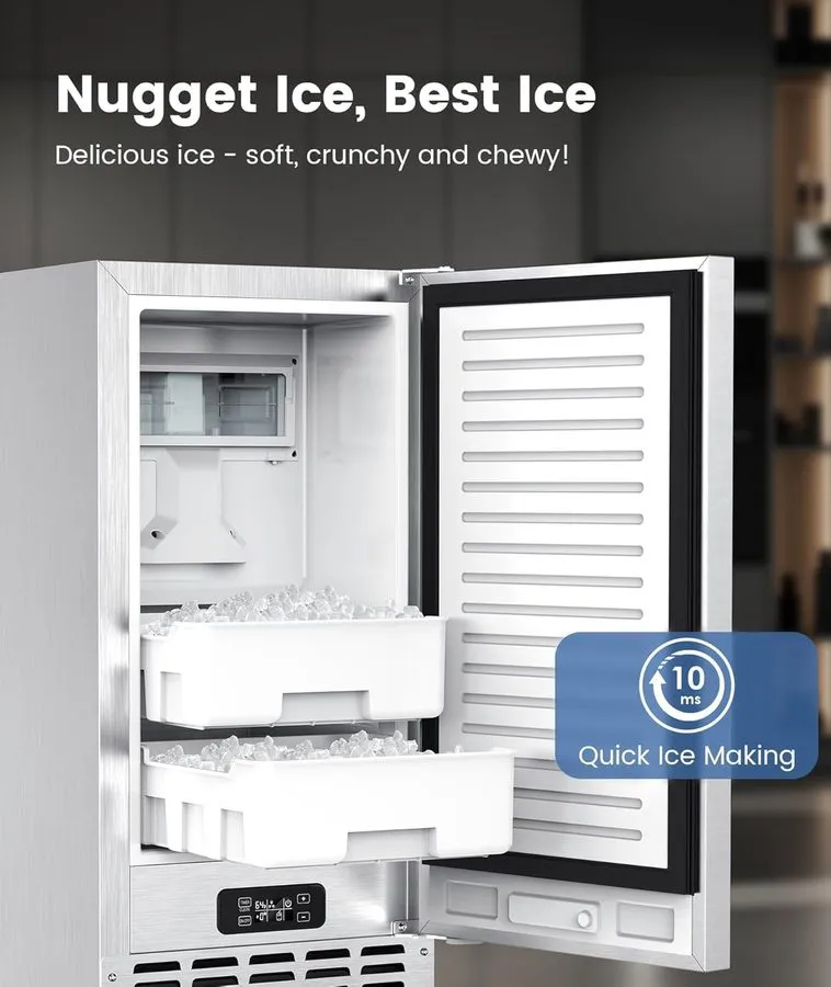 Льдогенератор Nugget Ice Machine Commercial Undercounter Ice Maker 66Lbs/Day, Bu — фото лота 2