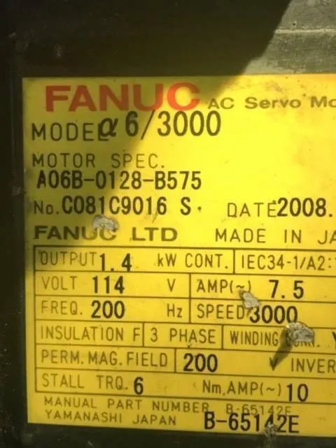 Серводвигатель Fanuc A06B-0128-B575 # 7076 AC Servo Motor > Unused! <