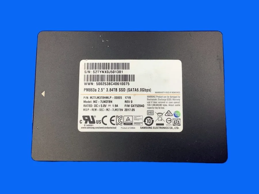 SSD-накопитель Samsung PM863a 3.84TB 2.5" SSD SATA III Hard Drive MZ-7LM3T8N MZ7