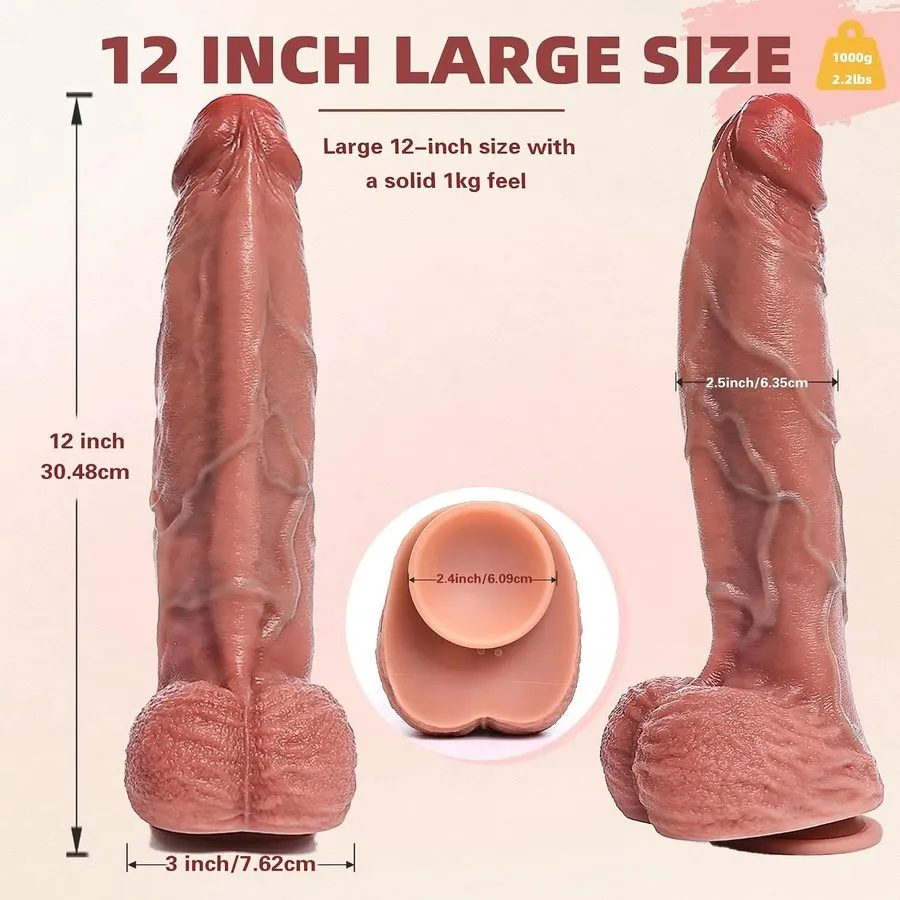 Вакуумная присоска KwiHeiDo12 Inch Realistic Dual Density Dildo with Strong Suct — фото лота 1