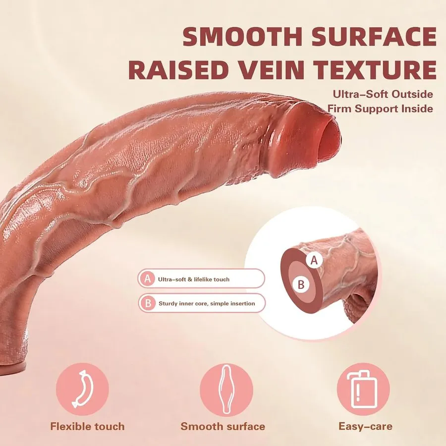 Вакуумная присоска KwiHeiDo12 Inch Realistic Dual Density Dildo with Strong Suct — фото лота 2