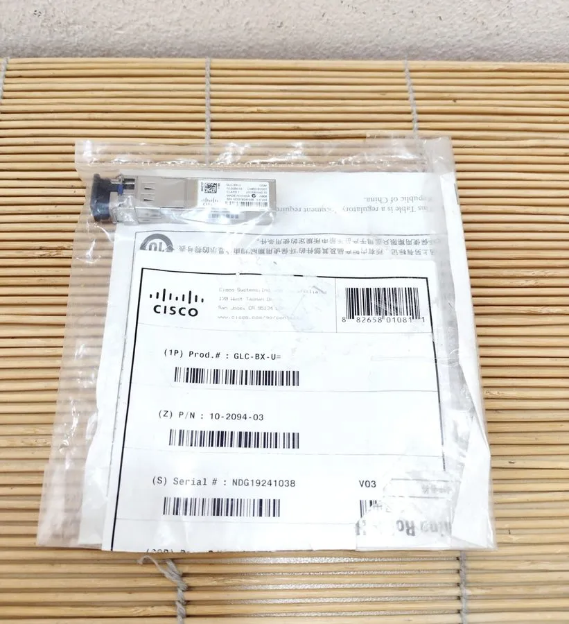 Трансивер Cisco GLC-BX-U 1000BASE-BX 1490NM SMF SFP Transceiver V03 10-2094-03