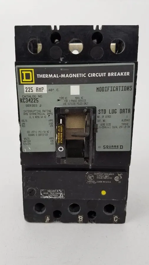 Автоматический выключатель KCL34225 Square D 225 Amp Circuit Breaker 480V Next D