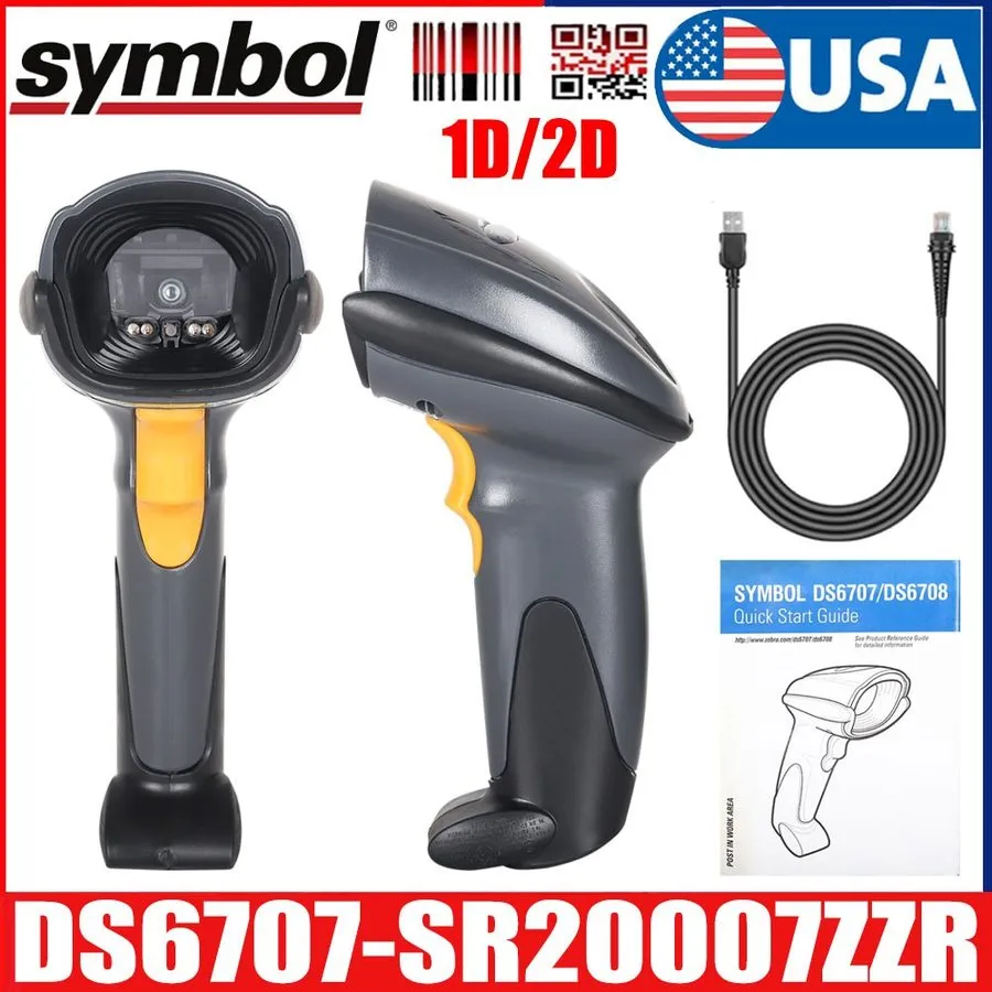 Сканер штрих-кода Symbol DS6707-DC20007ZZR Handheld 1D 2D Barcode Scanner er Wit