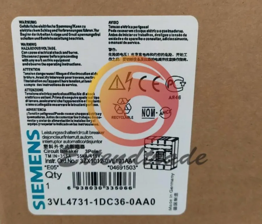 Автоматический выключатель Siemens 3VL4731-1DC36-0AA0 (3VL4740-1AA36-0AA0+3VL943