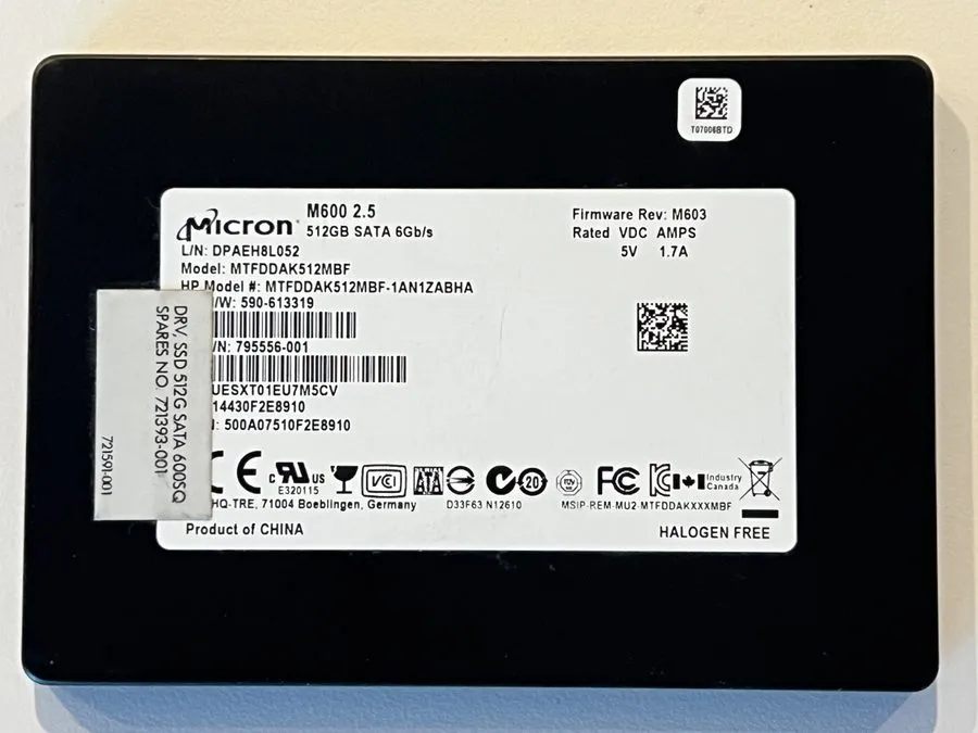 SSD-накопитель Micron M600 2.5" 512GB SSD SATA MTFDDAK512MBF Health Status Good