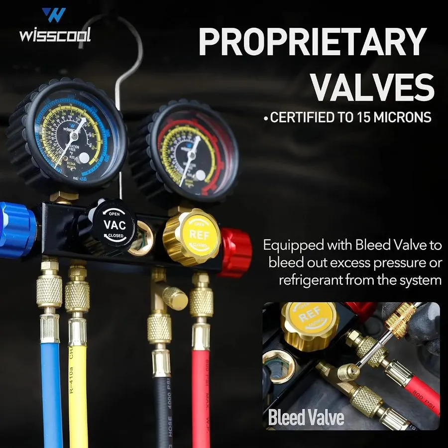 Манометрический коллектор 4-Valve HVAC Manifold Gauge Set — фото лота 2