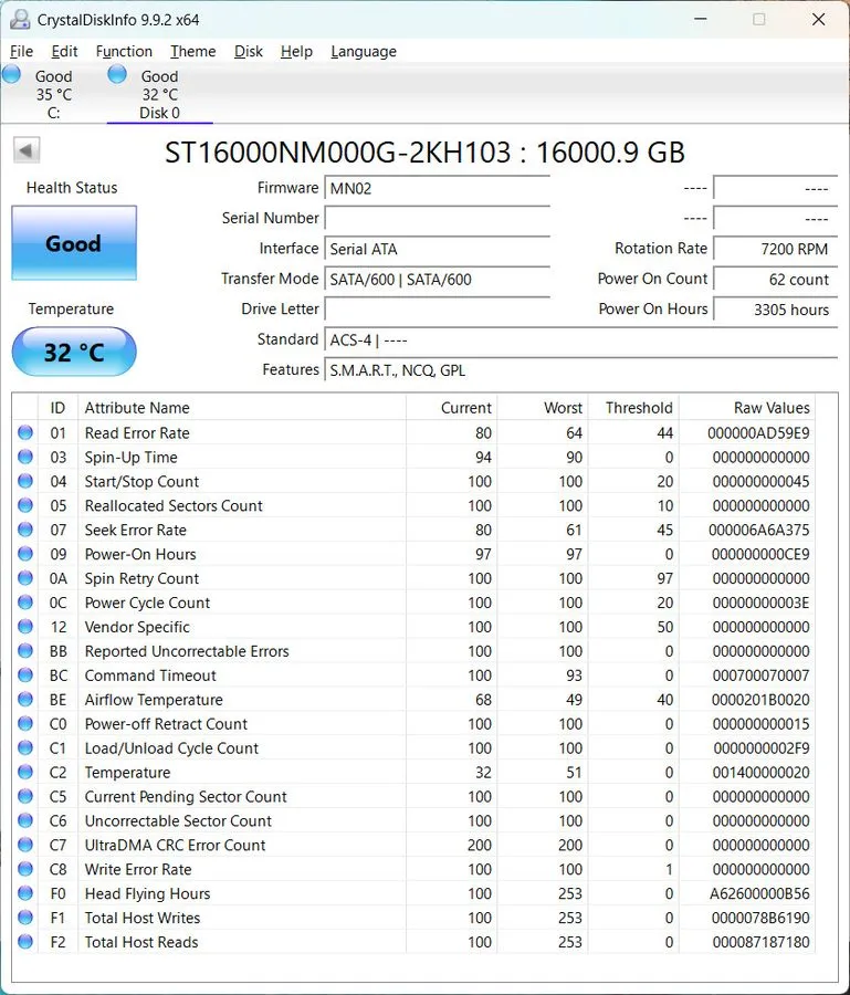 Жёсткий диск Seagate Exos X16 ST16000NM000G 16TB 7200RPM SATA 6Gbs 3.5" Enterpri — фото лота 2