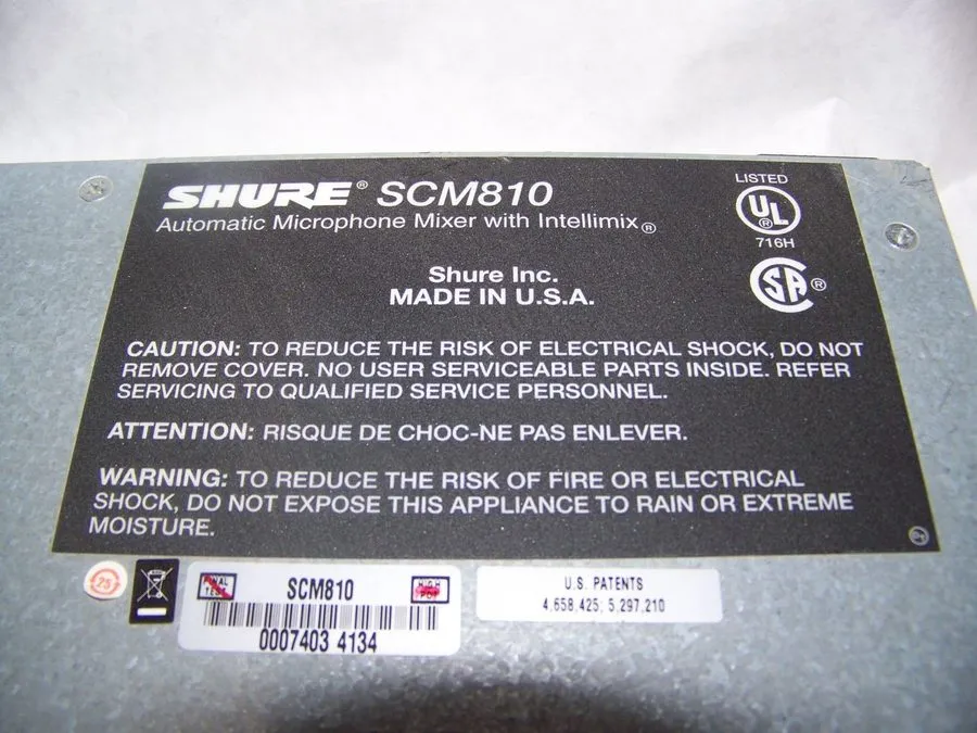 Микрофон Shure SCM810 8-Channel Automatic Microphone Mixer ( ) — фото лота 3