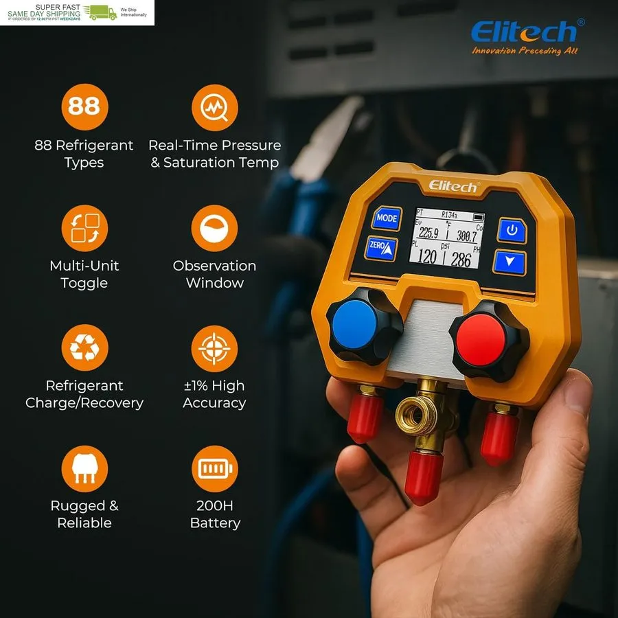 Манометрический коллектор Digital Manifold Gauge для HVAC, Refrigeration & AC Sy — фото лота 1