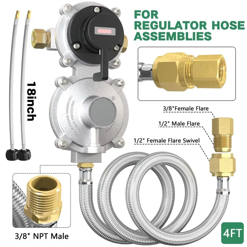 Трубопроводная арматура 2Stage Automatic LP Gas Regulator with 18" Pigtail Hoses — фото лота 1