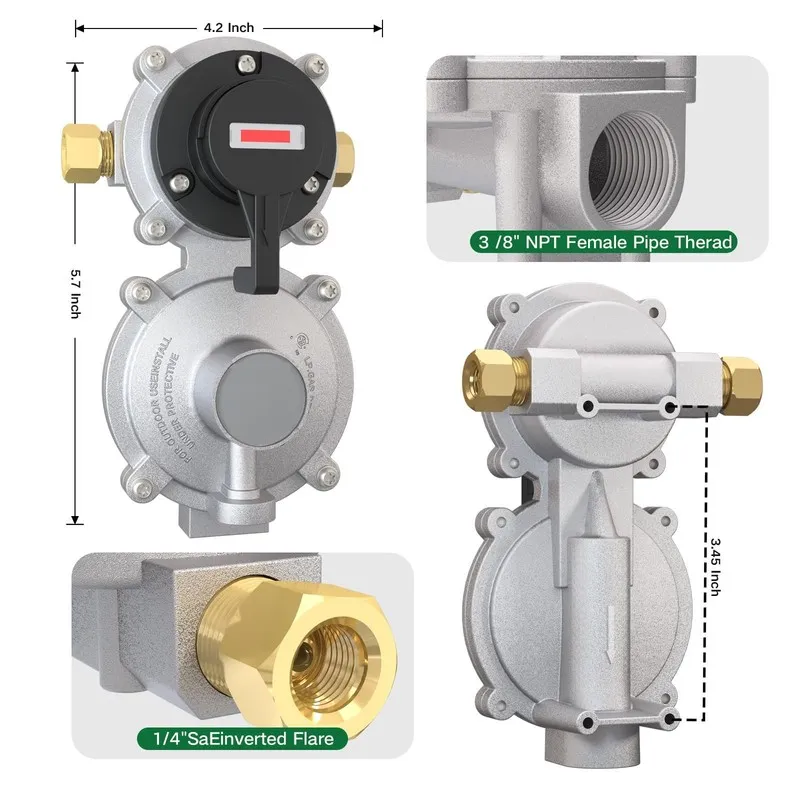 Трубопроводная арматура 2Stage Automatic LP Gas Regulator with 18" Pigtail Hoses — фото лота 2