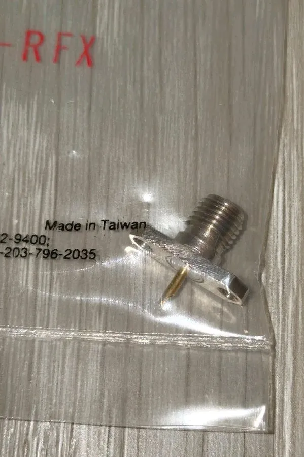 Разъём AMPHENOL SMA Brass Panel Jack Receptacle 901-9893-RFX IN PKG — фото лота 1