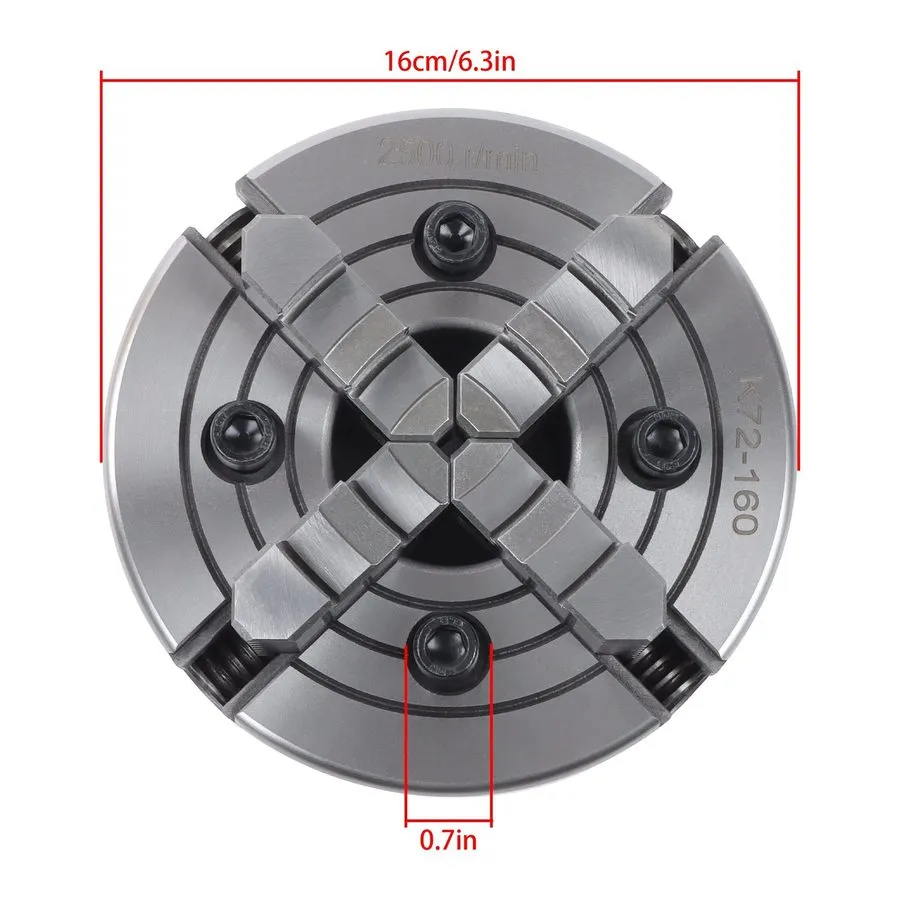 Режущий инструмент K72-160 4 Jaw Lathe Chuck 6.3 Inch Independent Reversible Jaw