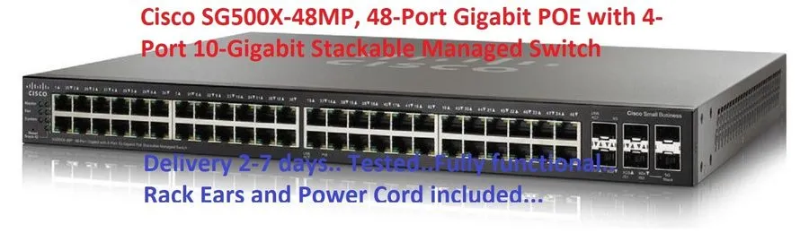 Коммутатор Cisco SG500X-48MP-K9 48-Port Gigabit PoE + 4x10GE SFP Switch — фото лота 1